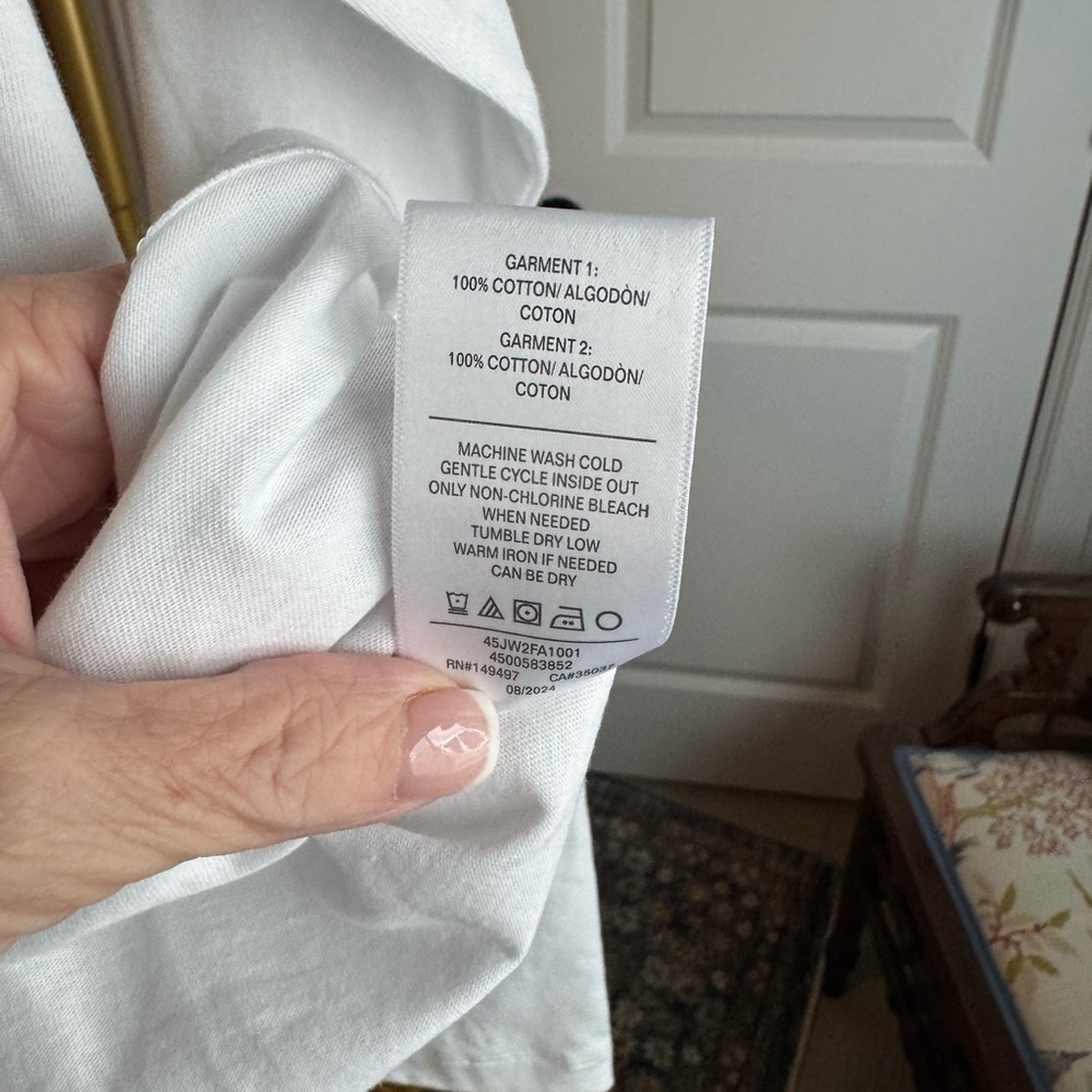Joe’s Jeans White Long Sleeve Knit Ruffle Shoulder Tee Size Small New With Tags - Picture 7 of 8